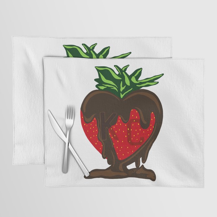 Sweet KC Chocolate Dipped Strawberry by Julie Heide Art Placemat