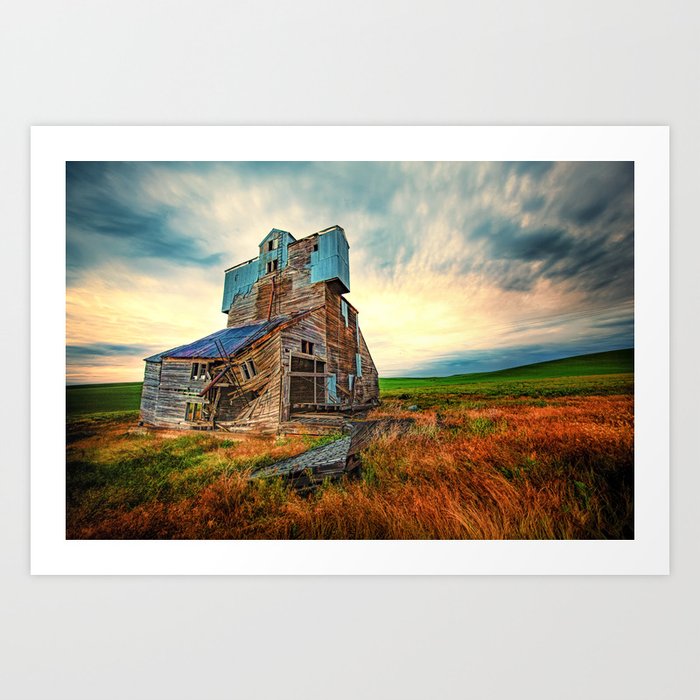 Weathered, An Abandoned Grain Elevator in the Palouse Art Print