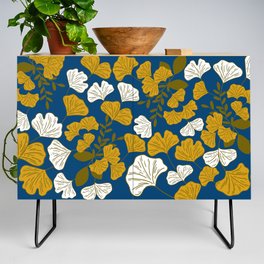 Royal blue, gold and white vintage floral pattern Credenza