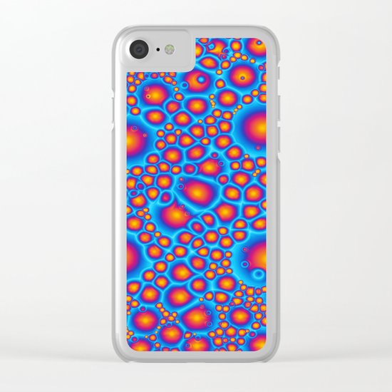 Blue And Orange Bubbles Clear iPhone Case