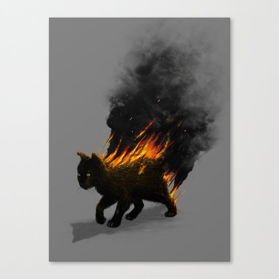 This Cat Is On Fire! Canvas Print