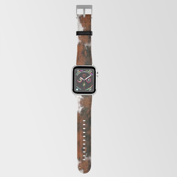 Rustic Cowhide Fur Brushstrokes Southwestern Rug Apple Watch Band