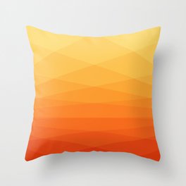 Orange and yellow ombre polygonal geometric pattern Throw Pillow
