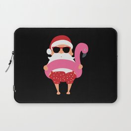 Funny Santa Christmas In July Pool Party Laptop Sleeve