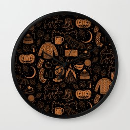 Autumn Nights: Halloween Wall Clock | Halloween, Occult, Digital, Pumpkin, Drawing, Witchy, Sweaterweather, Fall, Autumn, Curated 