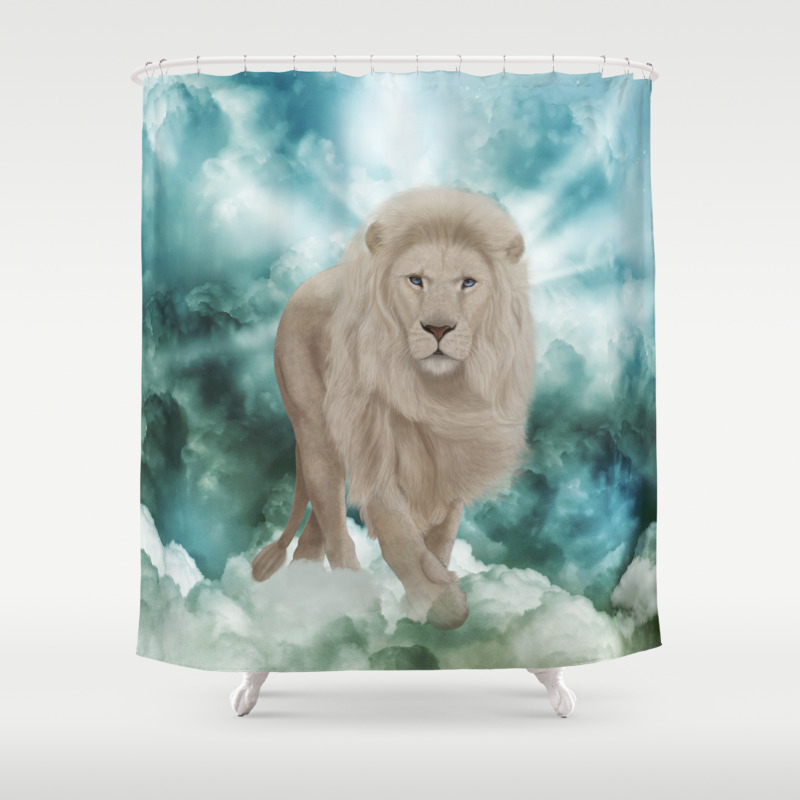Hawke Brown and White Shower Curtain Lion and Hawk 