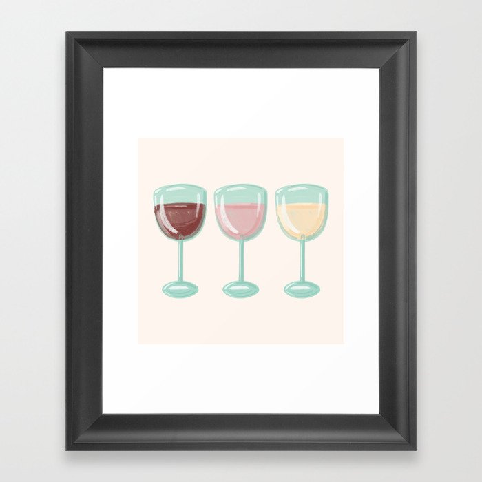 Wine Glasses Framed Art Print