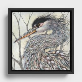 Great Blue Heron by Amy B Chen Framed Canvas