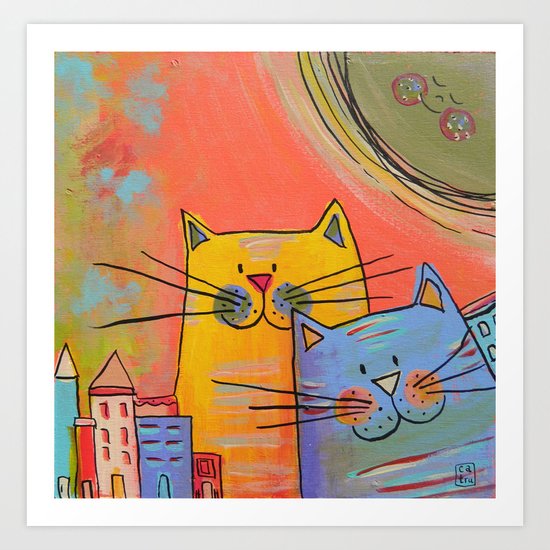 City cats Art Print