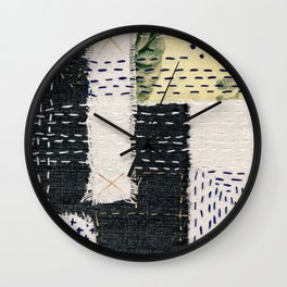 Boro Kantha Textile Art 002 Wall Clock