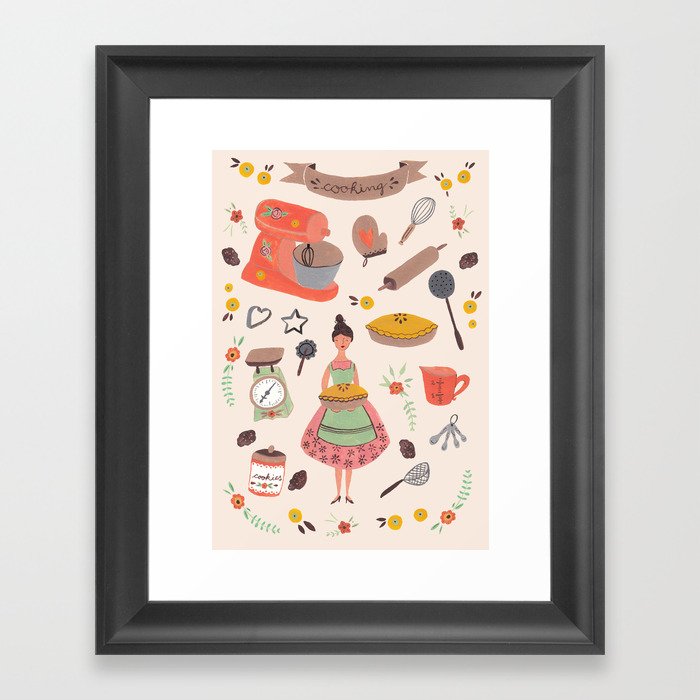 Cooking some cookies Framed Art Print