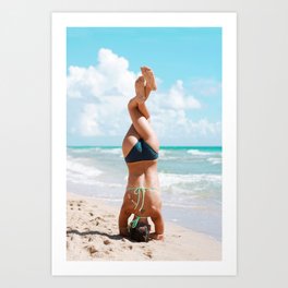 Sandy Balance Art Print | Color, Digital, Yogi, Balance, Soul, Photo, Meditation, Happy, Sand, Ocean 