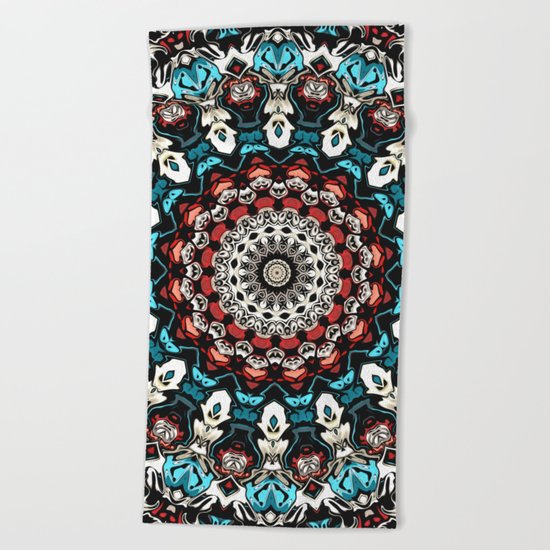 Abstract Shapes Mandala Beach Towel