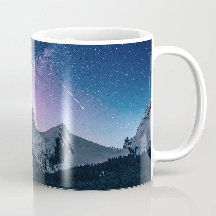 Shooting Star Over The Mountains Coffee Mug