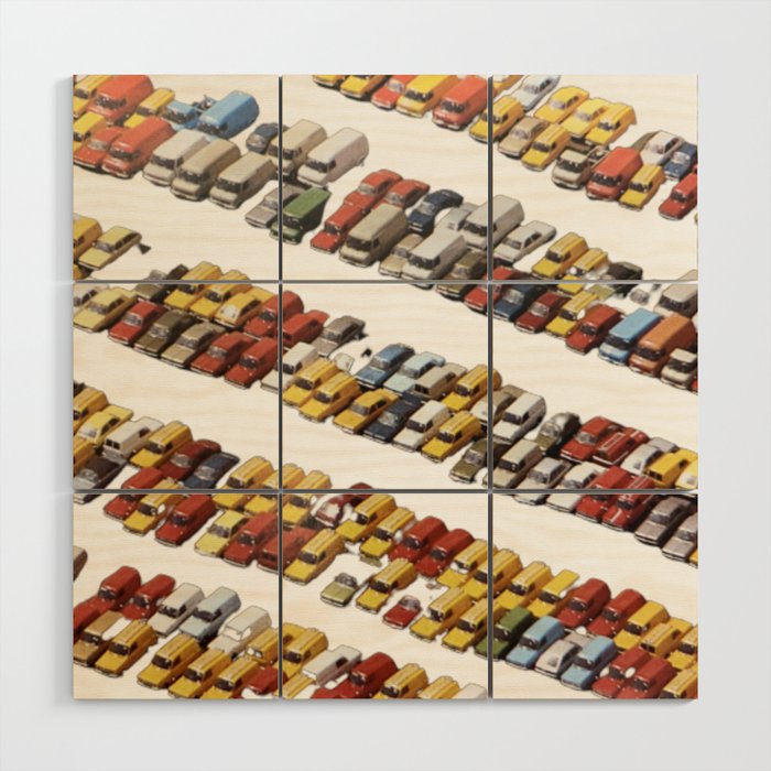 Micro Retro Colorful Cars For Kids Wood Wall Art