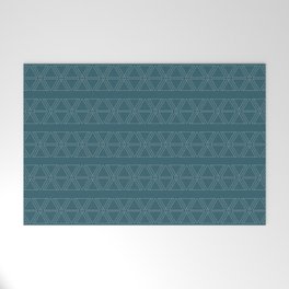 lines geo-teal Welcome Mat