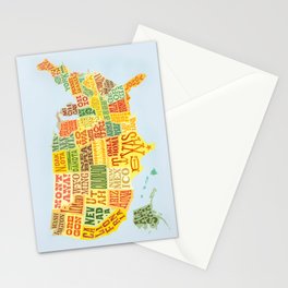 United States of America Map Stationery Cards