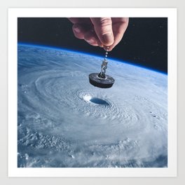 Down the drain Art Print | Typhoon, Hurricane, Eye, Sink, Atmosphere, Clouds, Tornado, Space, Cyclone, Storm 