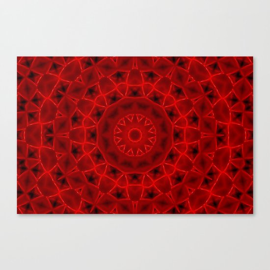 Kaleidoscope Red Alien Nest Pattern Canvas Print
