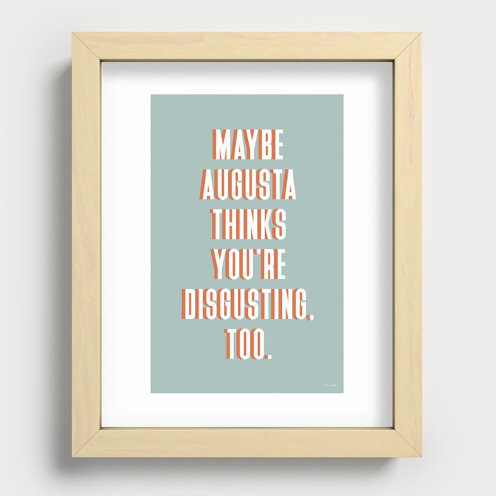 Maybe Augusta... Recessed Framed Print