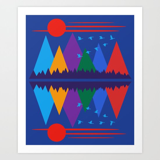 Moon Over The Mountains #7 Art Print