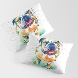 Watercolor Bulldog Pillow Sham