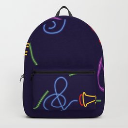Jazz trumpet player neon sign Backpack