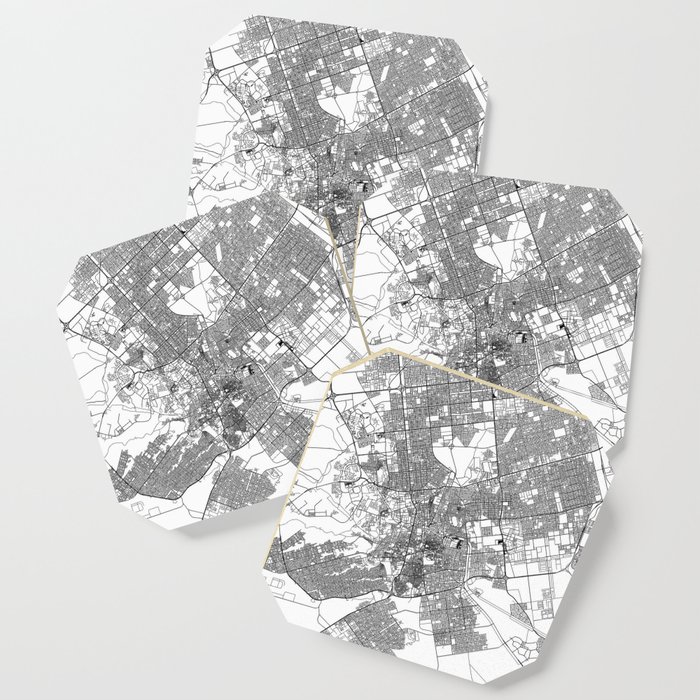 Riyadh White Map Coaster by multipliCITY Society6