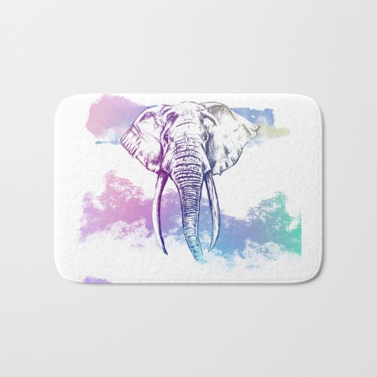 Elephant abstract nature Bath Mat
