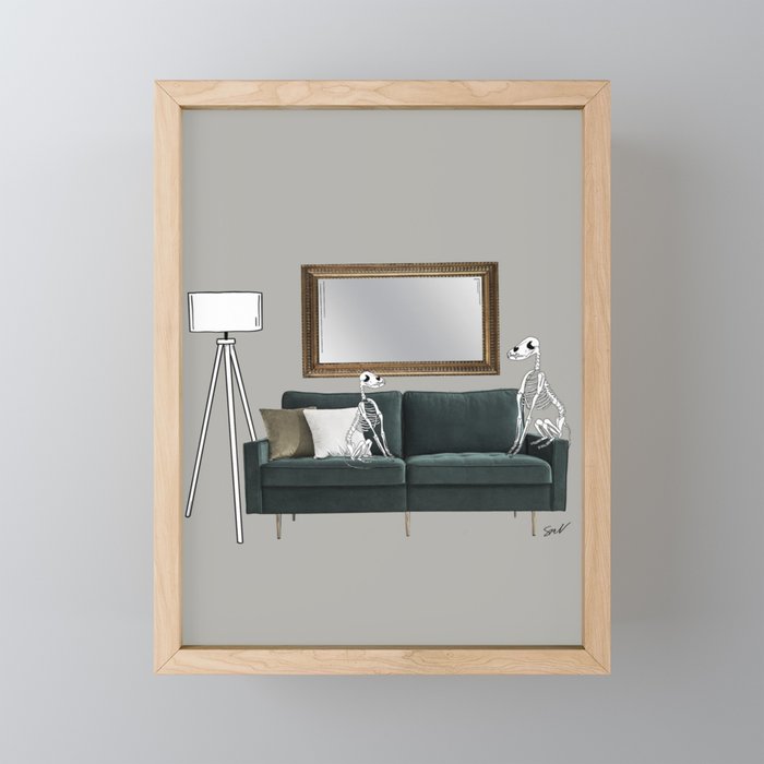 Cats on the Couch Framed Mini Art Print