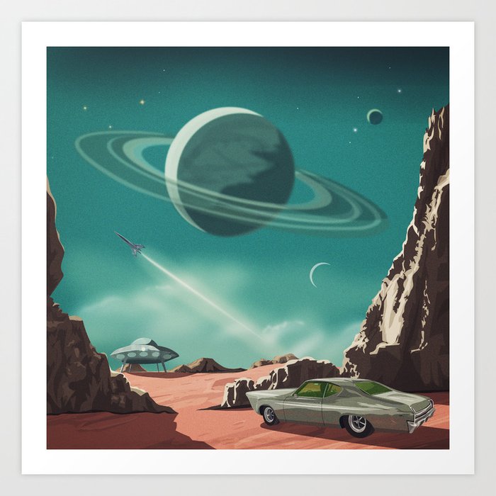 Parked in Space Art Print