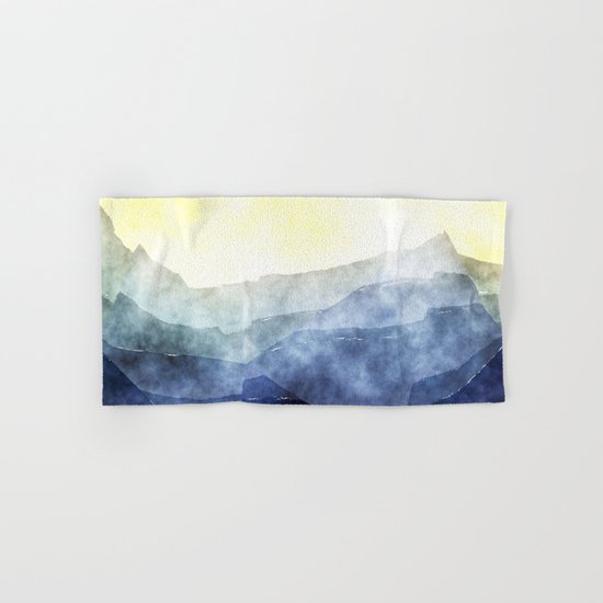 Sun behind the mountains - Modern abstract triangle pattern Hand & Bath Towel