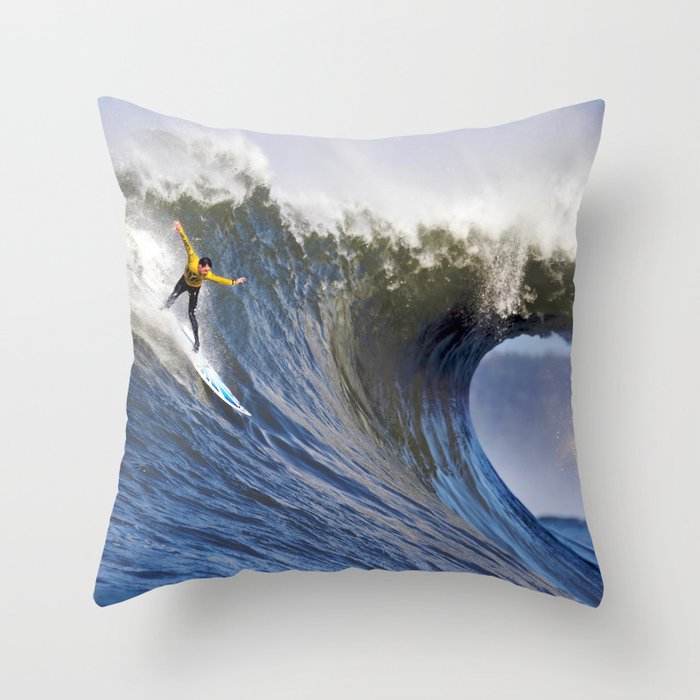 Wave Series Photograph No. 32 - Mavericks Beach, California Throw Pillow