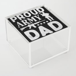 Proud army dad retro Fathers day gift for soldier Acrylic Box