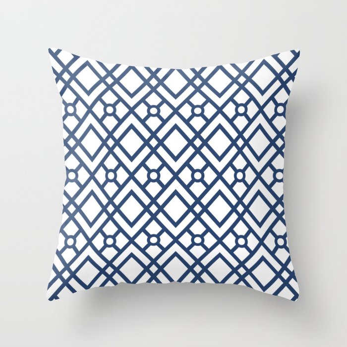 navy blue and white cushions