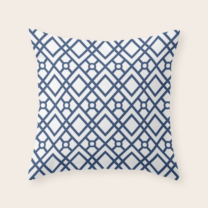 navy blue patterned throw pillows