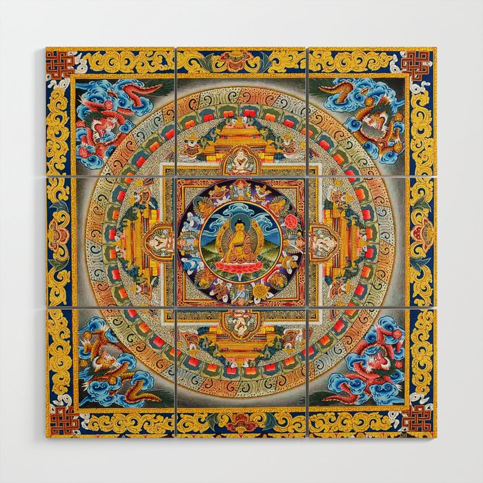 Mandala Buddhist 5 Wood Wall Art