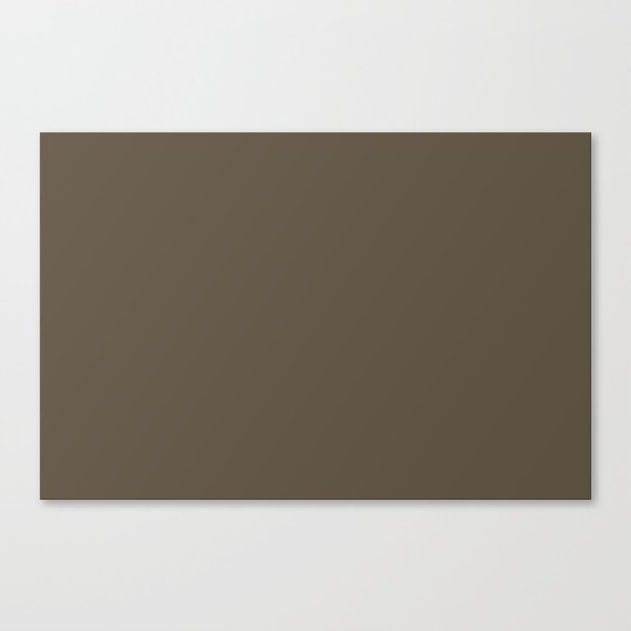 Dark Warm Earthy Brown Solid Color PPG Friar's Brown PPG1024-7 - All Color Single Shade Simple Hue Canvas Print