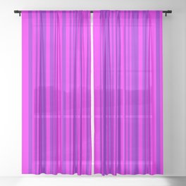 [ Thumbnail: Fuchsia & Dark Violet Colored Lined Pattern Sheer Curtain ]