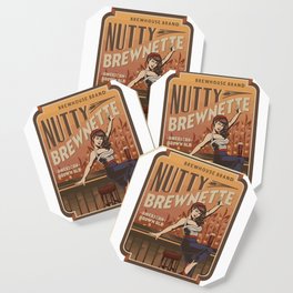 The Nutty Brewnette, American Brown Ale Coaster