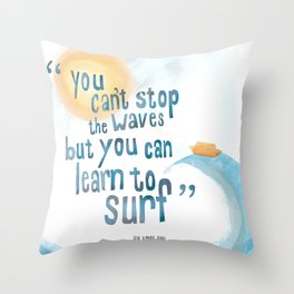 Learn to surf  Throw Pillow