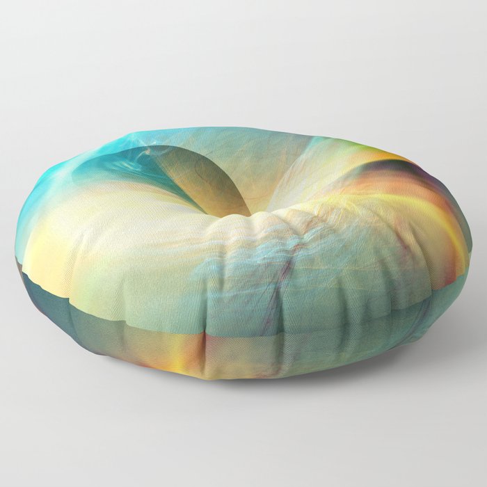 Abstract Space Sphere and Flow Floor Pillow
