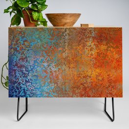 Vintage Rust, Copper and Blue Credenza | Colorful, Boho, Industrial, Retro, Blue, Colourful, Rust, Pattern, Minimal, Geometric 