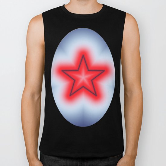Red White and Blue Star Biker Tank
