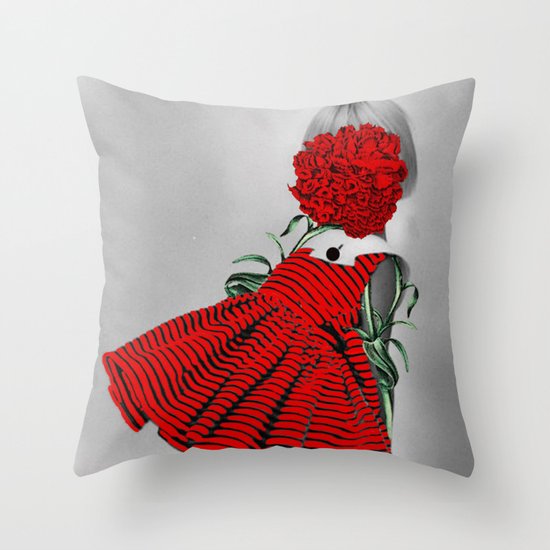RED CARNATION Throw Pillow