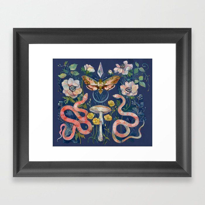 Snake Moth Mushroom  Framed Art Print