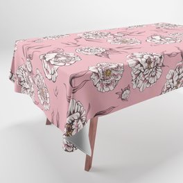 Light Pink Pastel Vintage Flower Power Floral Pattern Tablecloth