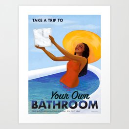 Stay the F* Home Your Own Bathroom Art Print | Drawing, Digital 