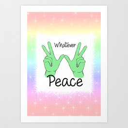 Whatever Peace Art Print | Illustration, Vector, People, Digital 