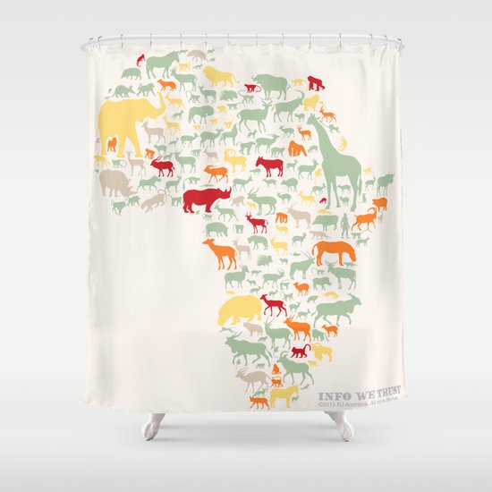 Endangered Safari - without animal names Shower Curtain